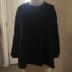 Lace sleeve sweater